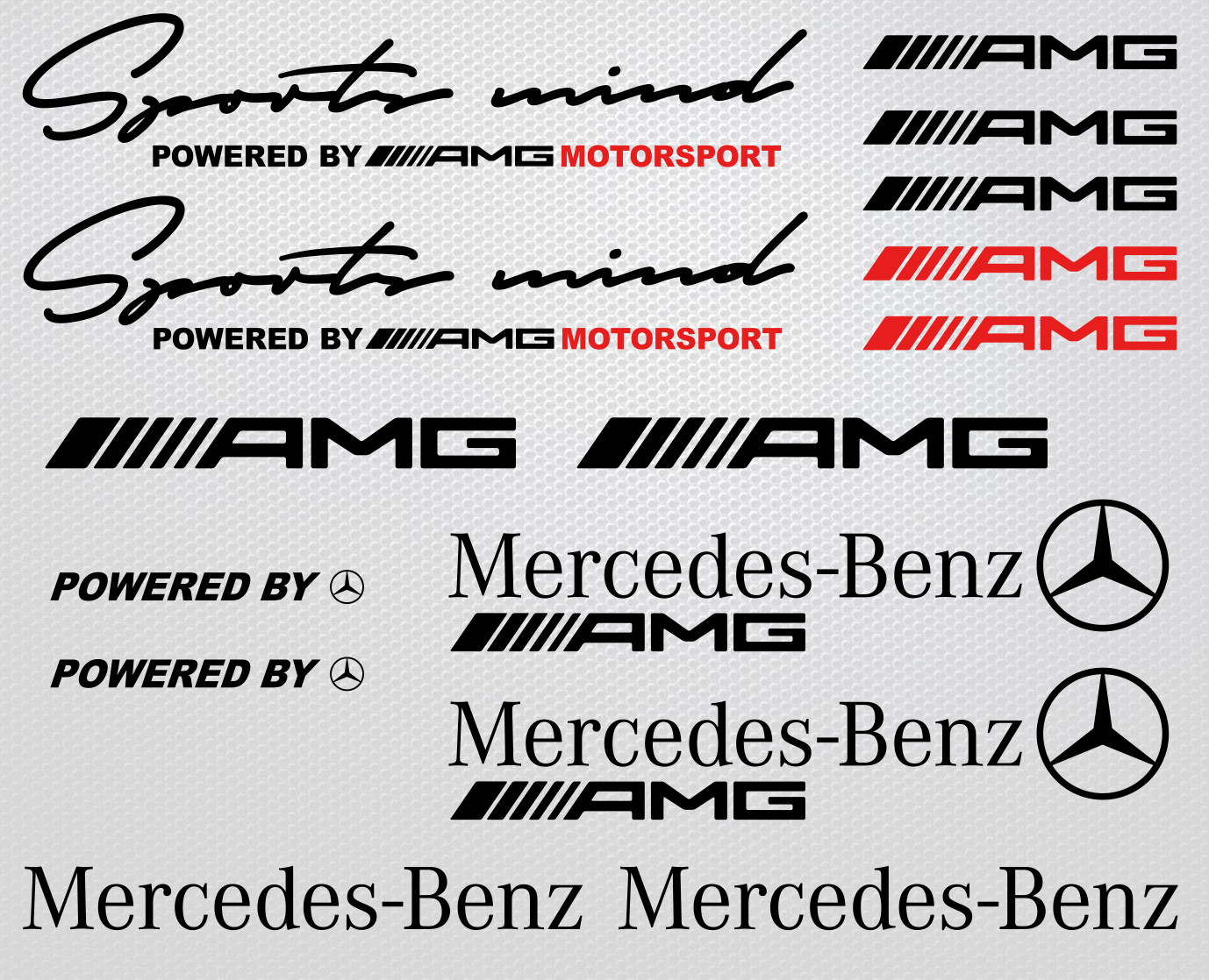 Powered by AMG Mercedes decals Benz Sports Mind sticker C63 A45 CLA45 C43 A35