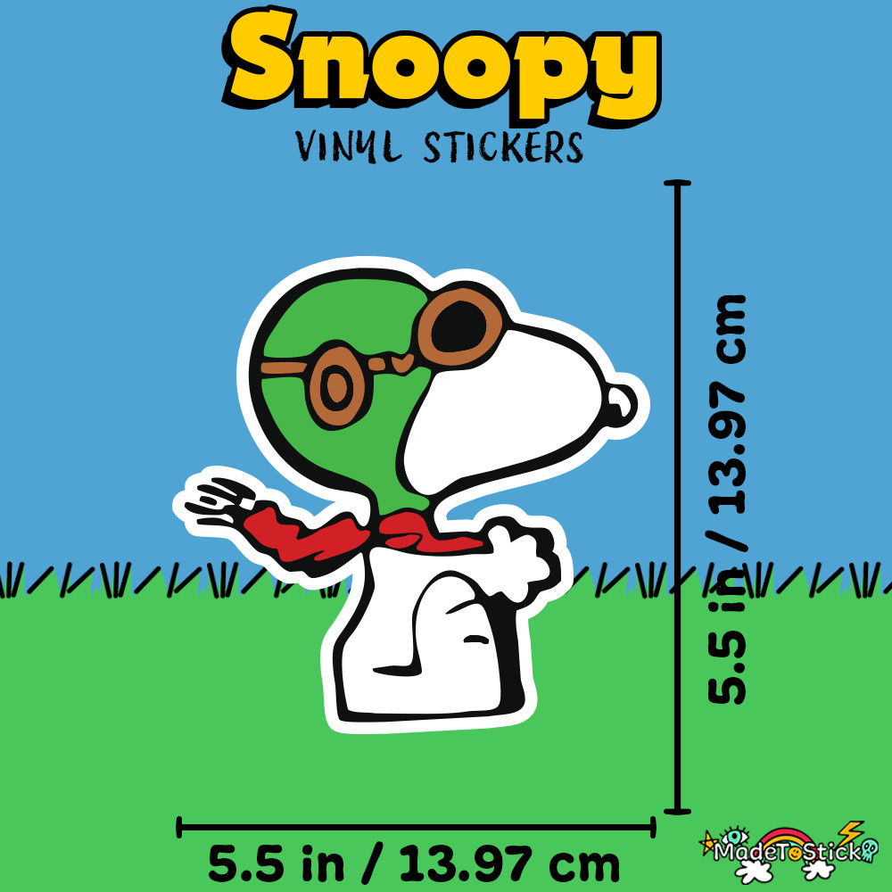 Snoopy Flying Ace Vinyl Sticker Decal Peanuts for Laptop Car Window Water Bottle