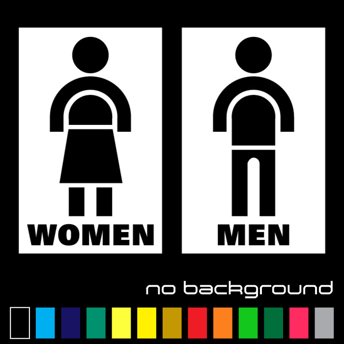 Restroom Sign Sticker Vinyl Decal – Men Women Shop Public Bathroom Door Wall Bar