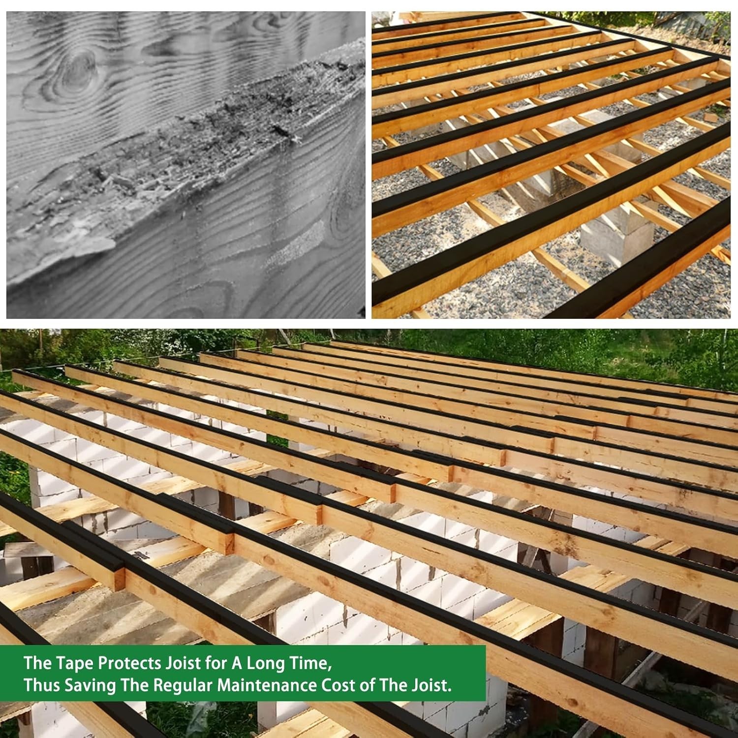 Joist Tape for Decking,4" X 50' Deck Joist Tape,Waterproof Butyl Joist Tape Anti
