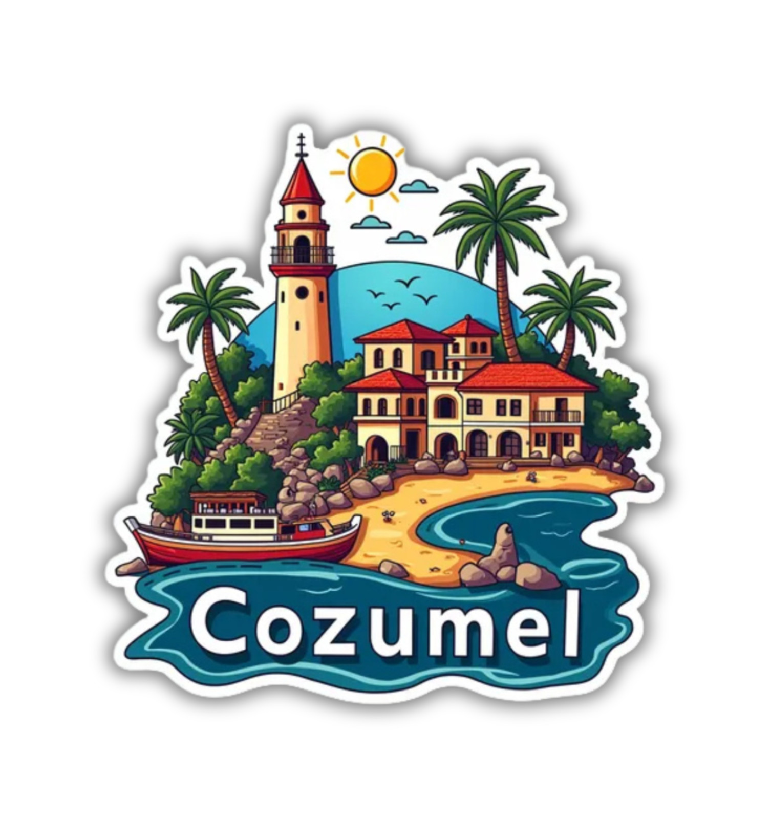 Cozumel Mexico Fridge Magnet or Laptop Sticker