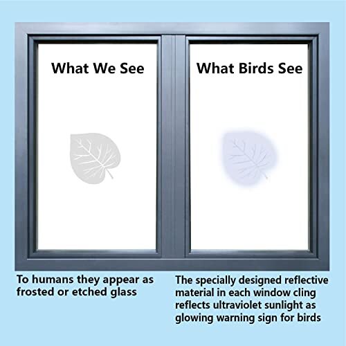 52 Pcs Anti-Collision Window Clings Leaf Shape Stickers Prevent Bird Strikes