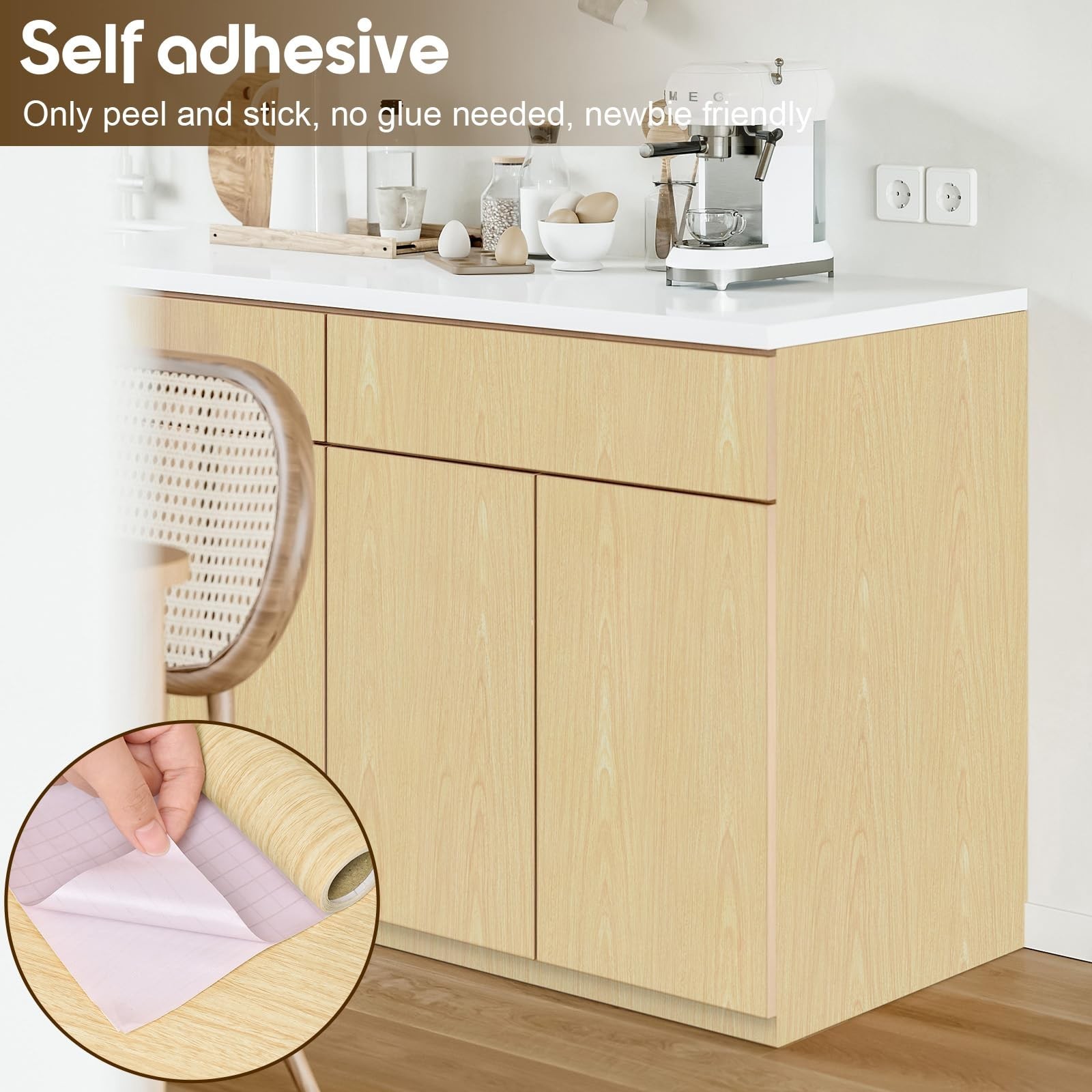 Fititem Wood Grain Contact Paper Light Wood Wallpaper Peel and Stick Contact …