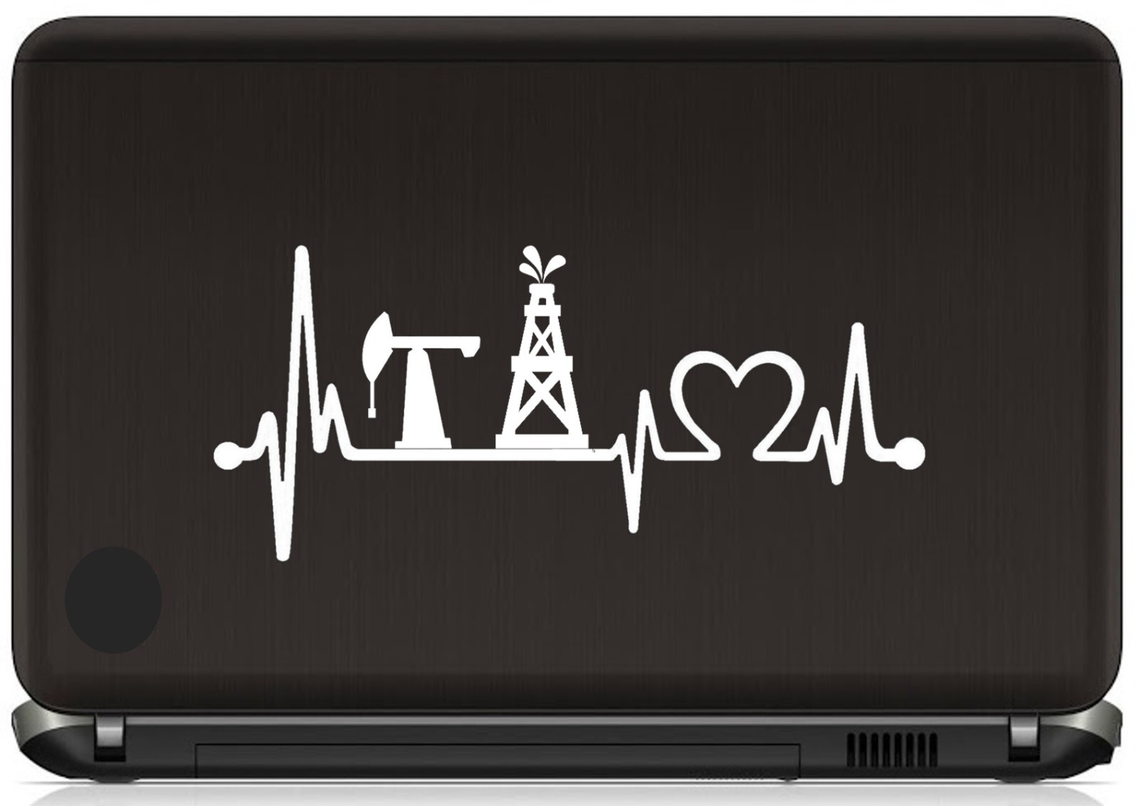 Oilfield Pumpjack Oil Rig Decal Sticker | Pumpjack Heartbeat Decal Sticker BG889