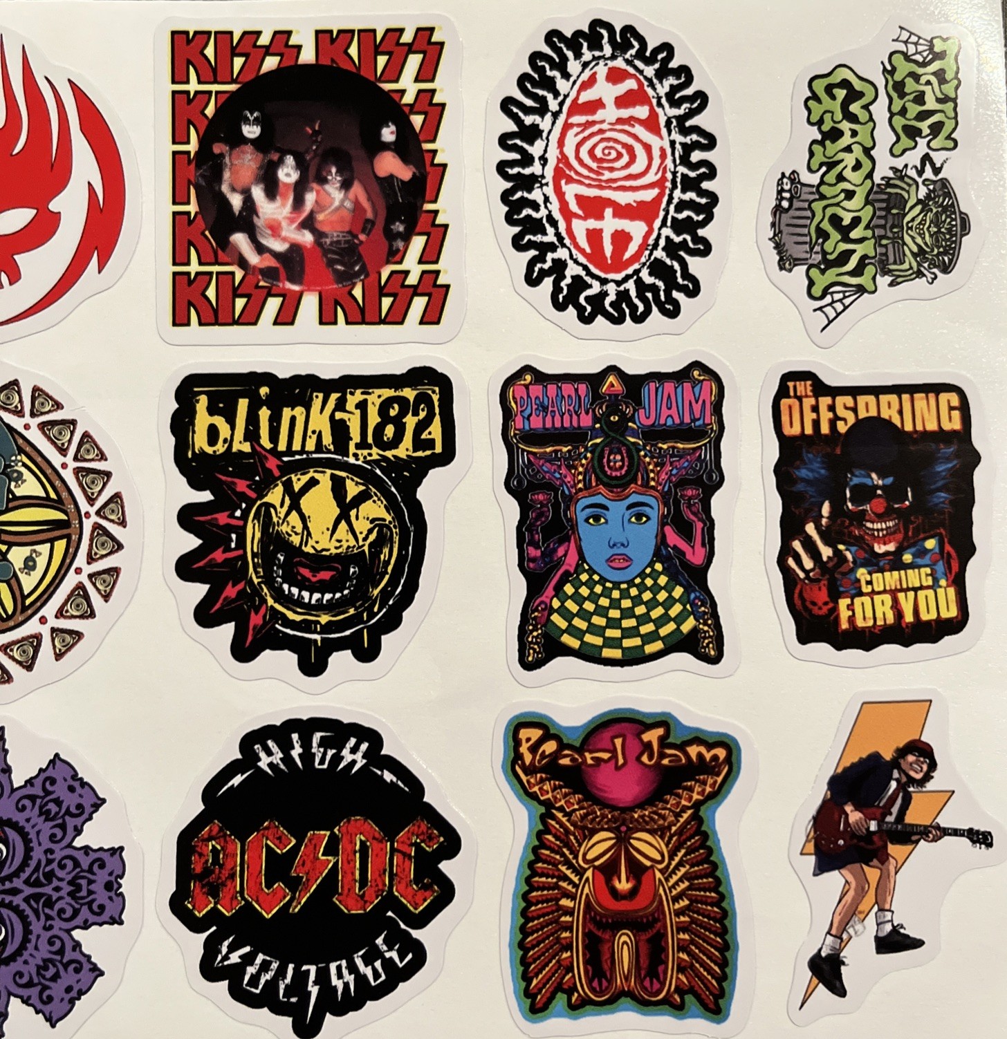 60 Classic Rock Bank Vinyl Stickers – Zeppelin, Rage, Stones, Pearl Jam, AC/DC