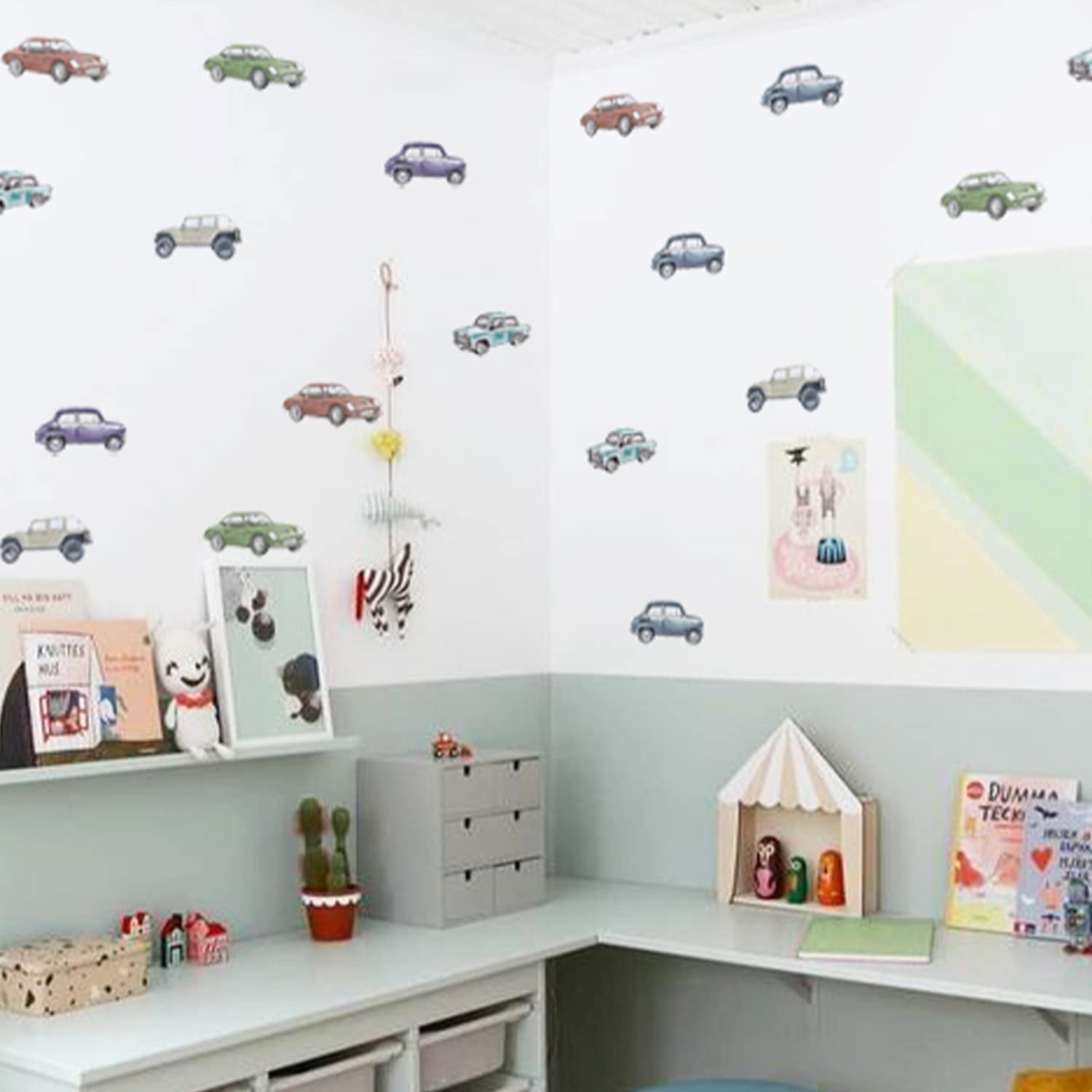 30 PCS Boy Wall Decals Peel and Stick, Multicolor Cars Wall Sticker for Baby …