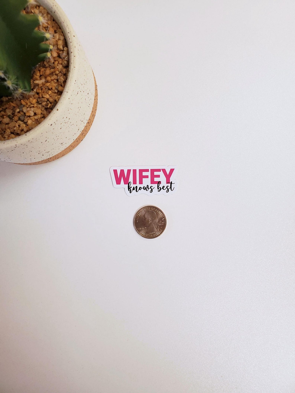 Wifey Knows Best Text Sticker | Glossy Vinyl