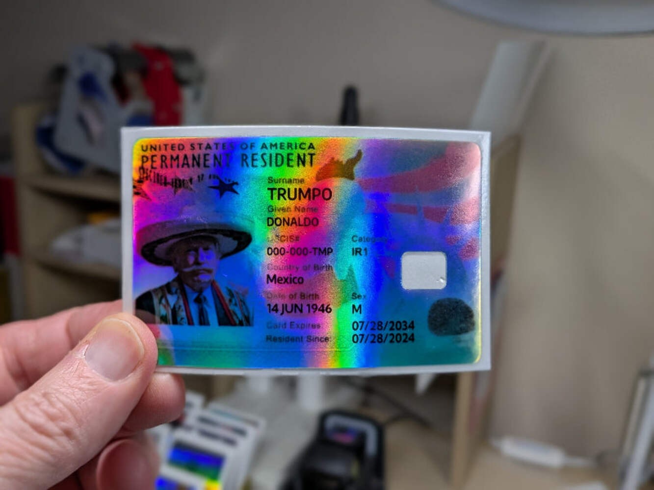Trump Green Card Credit Card Skin, Debit Card Covering Small Chip, Easy Install