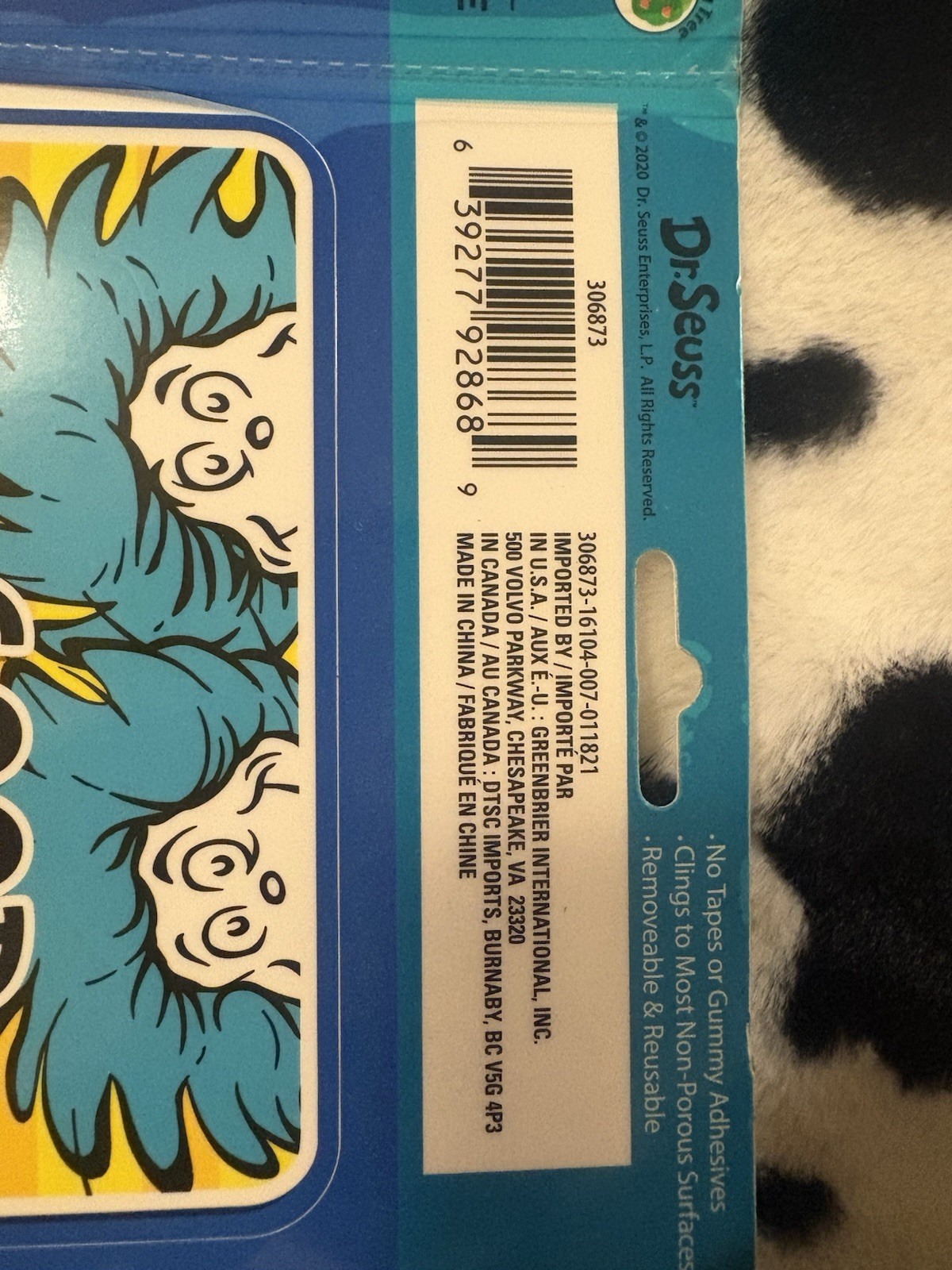 Dr. Seuss Cat in the Hat Window Clings, 30-5 cling sheets/ 150 total