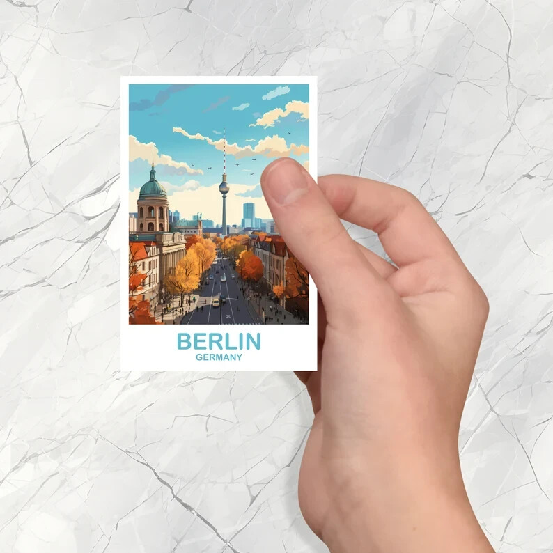 Berlin Germany Travel Sticker – City Art Decal for European Travel Lovers