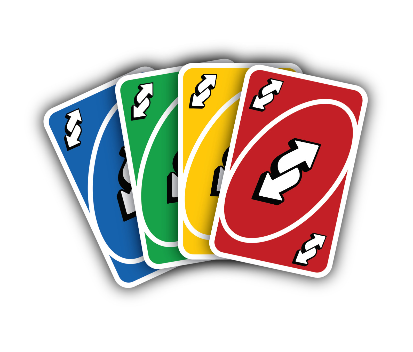 3" Stickers Uno Reverse Cards 4 pack Matte Finish Decals Card Game TCG