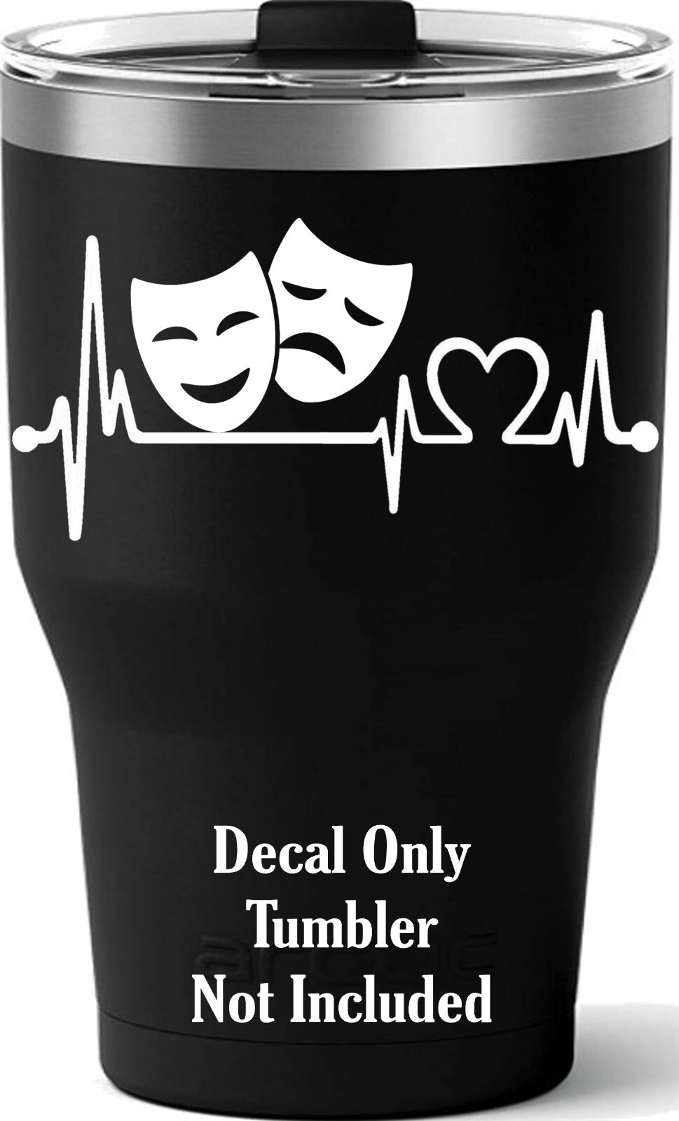 Comedy Tragedy Drama Theater Masks Heartbeat Lifeline Decal Sticker for Car 2089