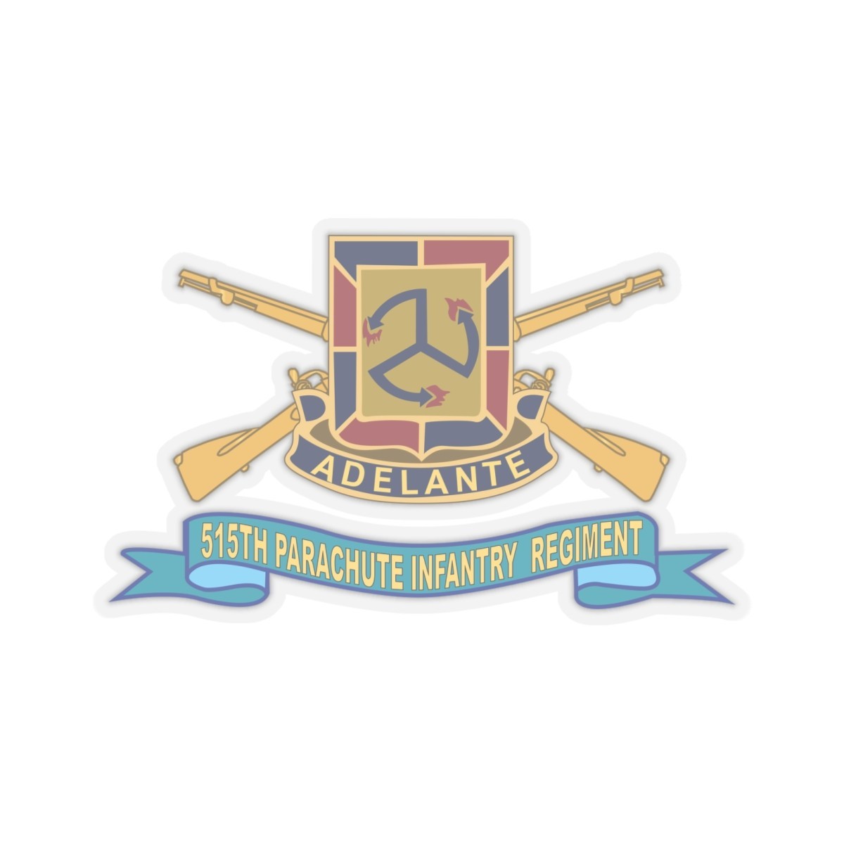 Kiss – Cut Stickers – Army – 51th Parachute Infantry Regiment – DUI w Br – Ribbo