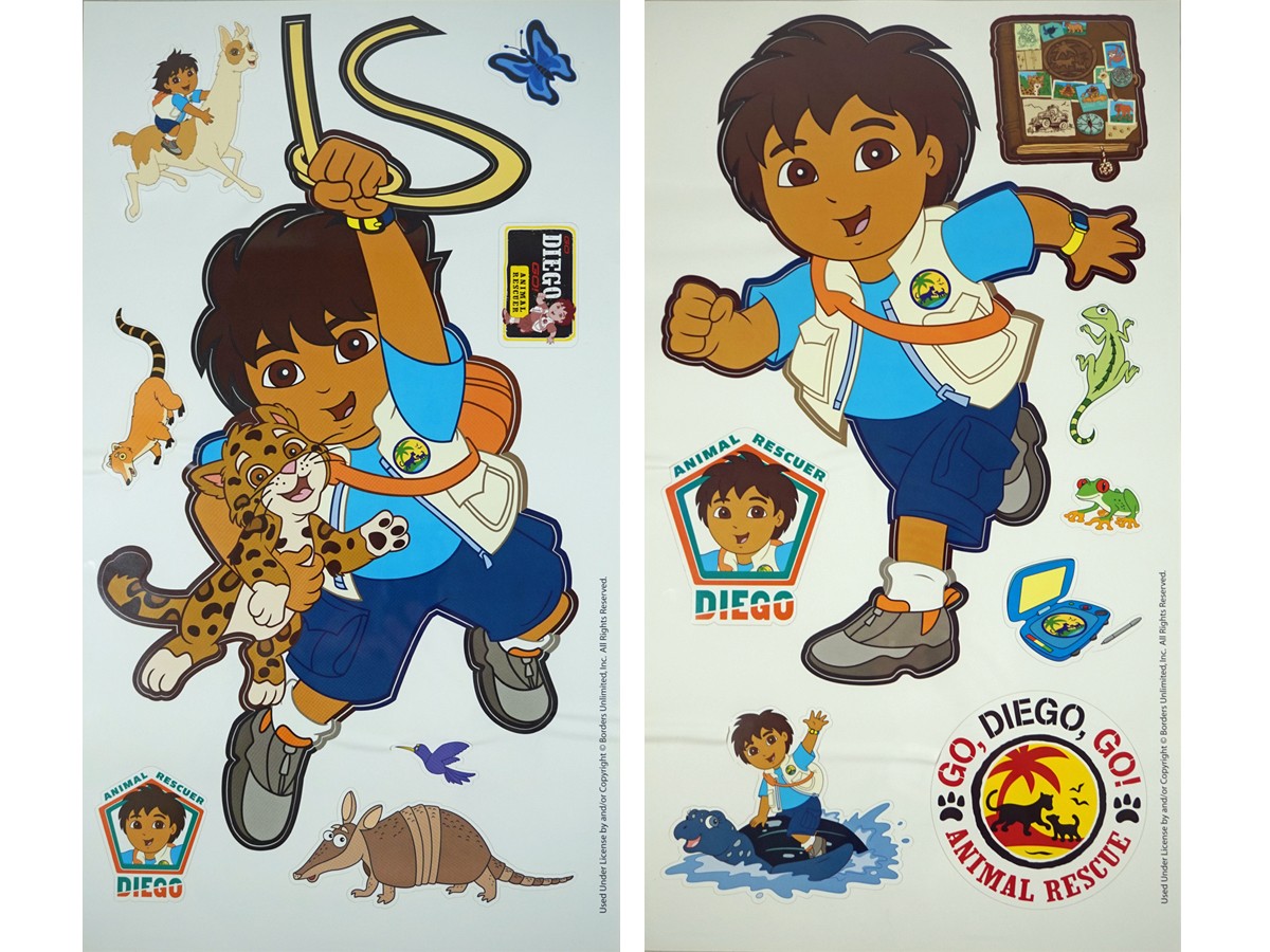 Go Diego Go Room Appliques – Set of Removable Wall Stickers – Remove & Place