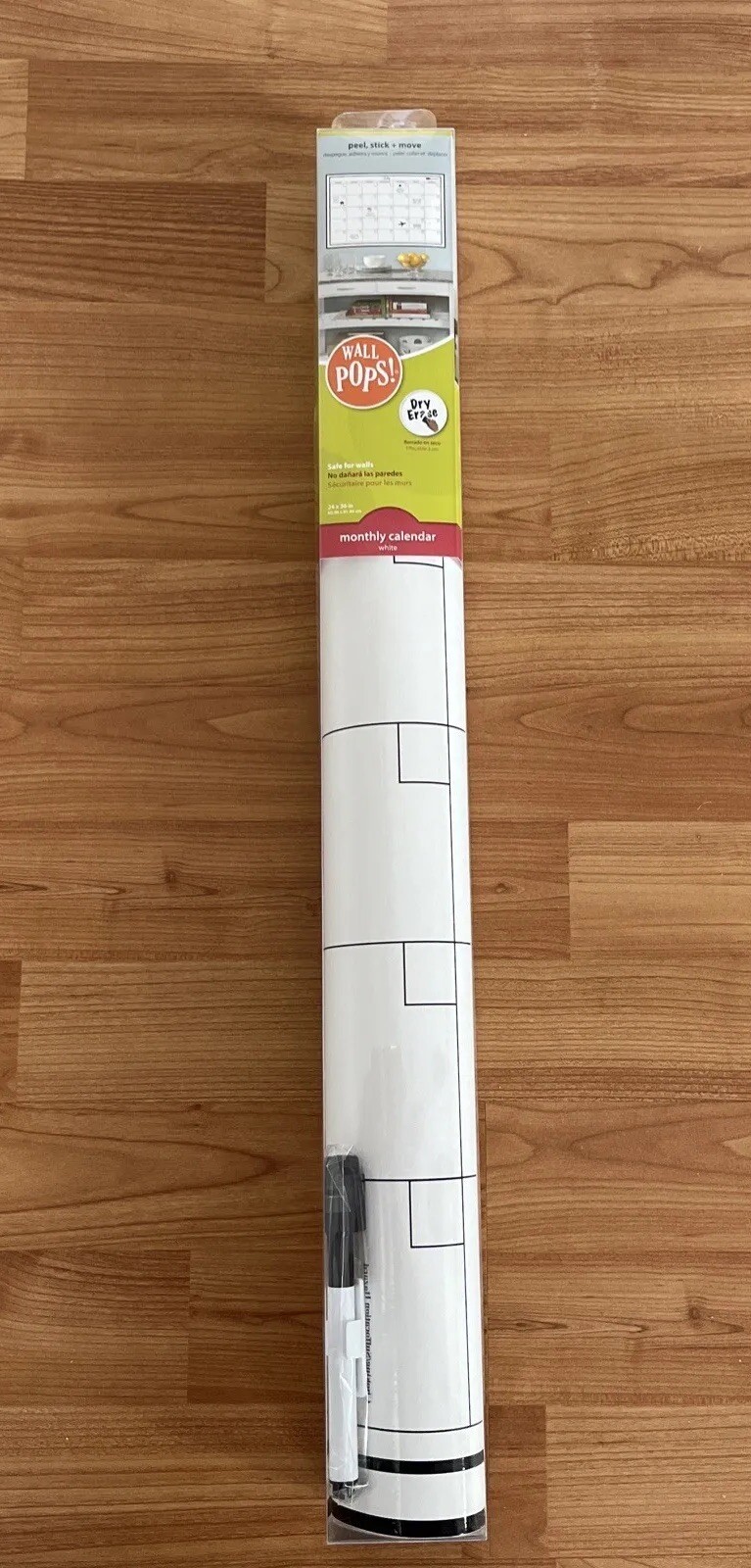 Brewster Wall Pops White Monthly Dry Erase Calendar 24” x 36” 🌺 NEW in Package