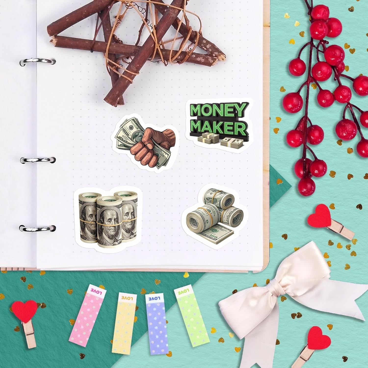 100Pcs Money Stickers for Planner for Adults, for Water Bottle – Money Sign, …