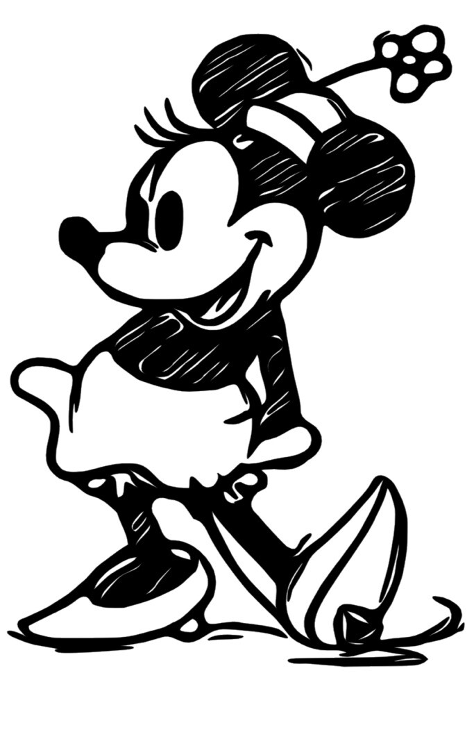 MiNNIE MOUSE SKETCH WALT DISNEY DECAL STICKER WINDOW CAR U Pick Color