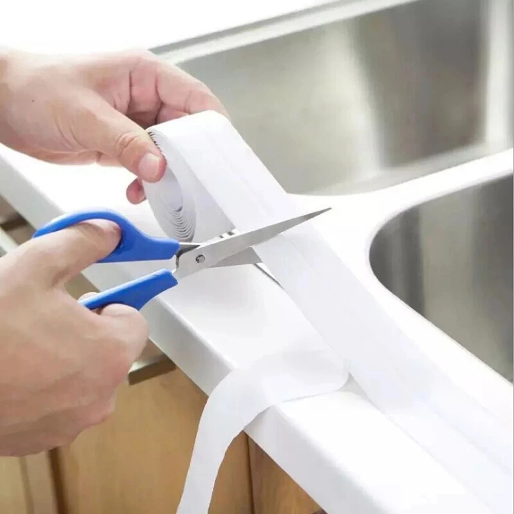 1Pc Bathroom Waterproof Wall Stickers Sealing Tapes PVC Adhesive Sealing Strips