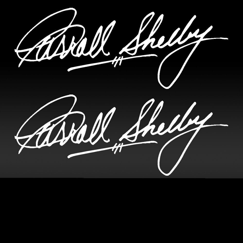 TWO- 8" Carroll Shelby Signature Musta Car Window Diecut Vinyl Decal -FREE SHIP-