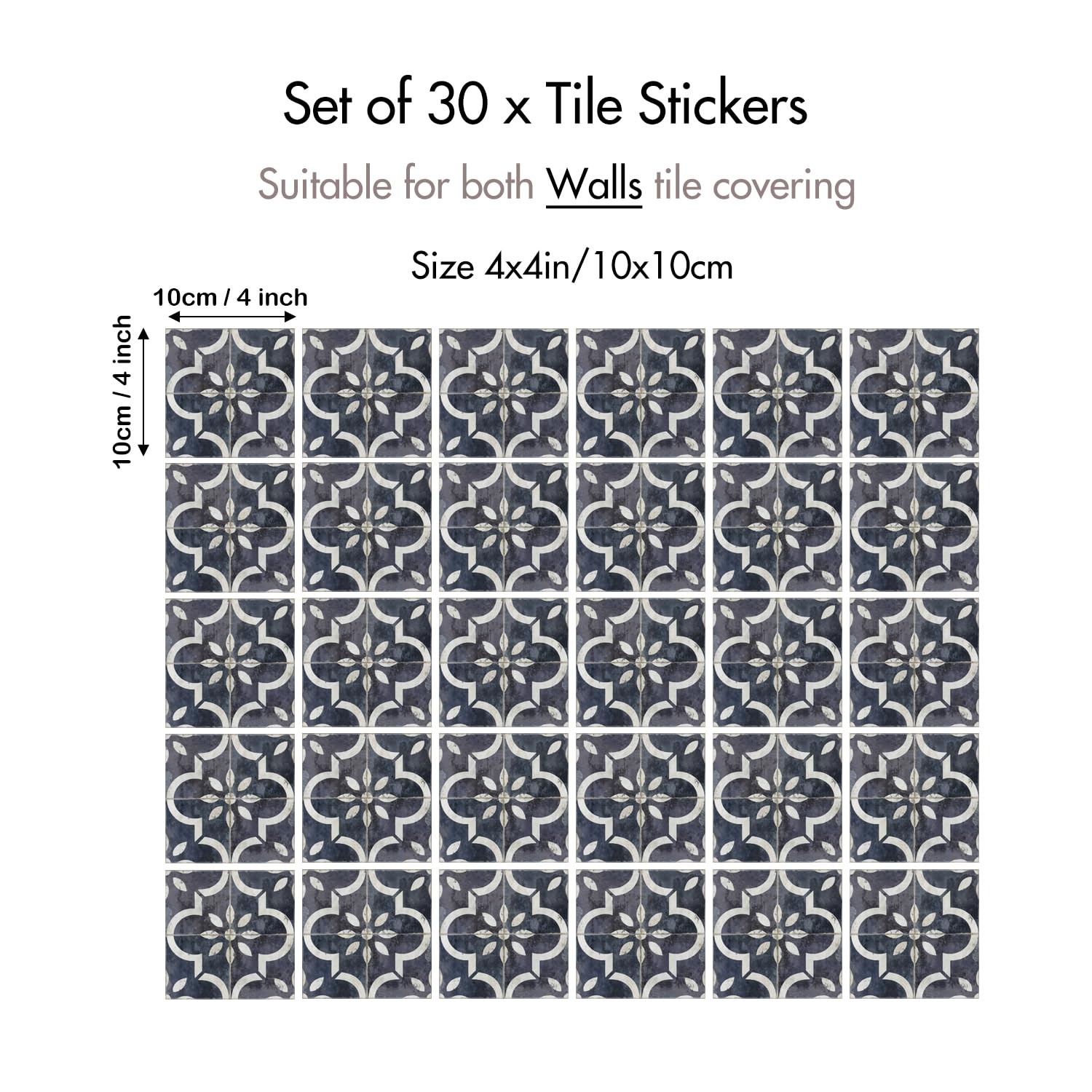Peel‑and‑Stick Kitchen Backsplash Tiles, 30 PCS 4×4 Inch Neutral Boho Morocca…