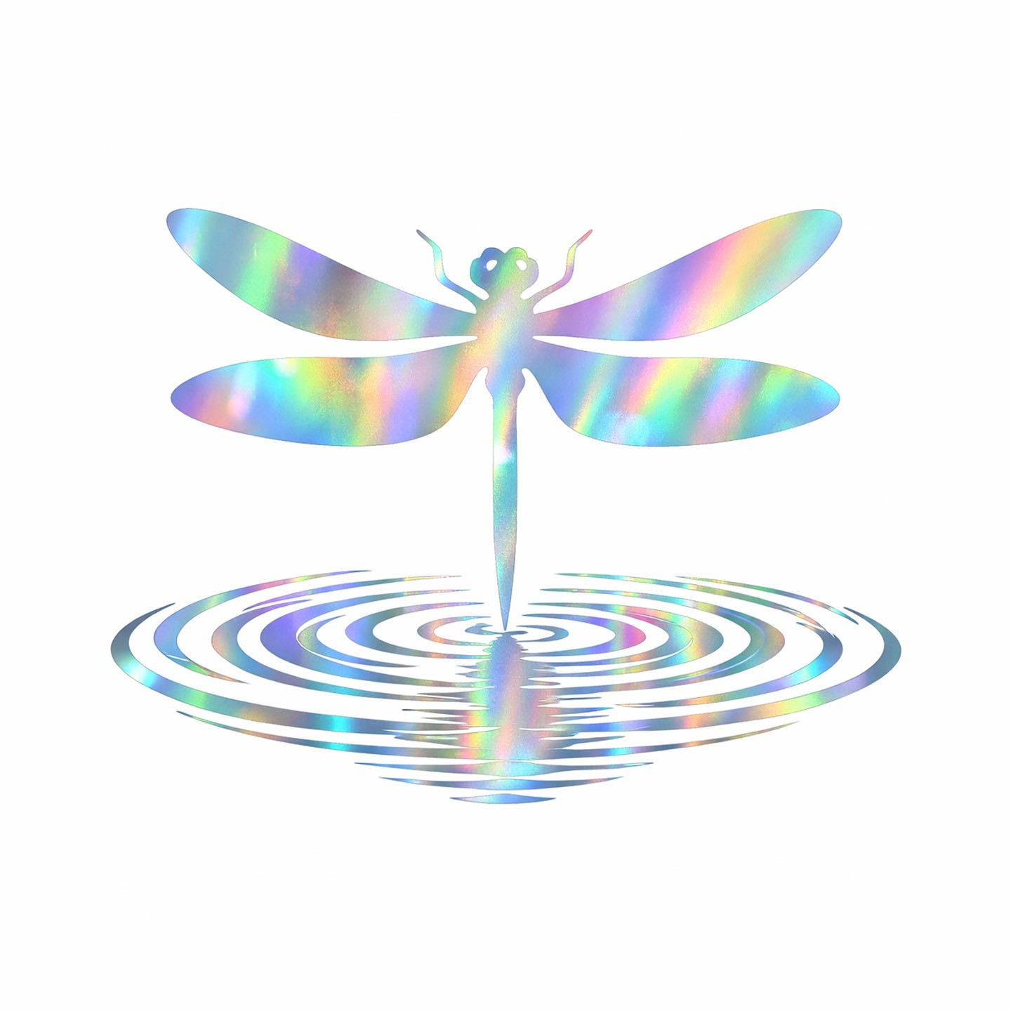 Dragonfly Holographic Car Decal 3in x 3in Waterproof Vinyl Sticker 2 Pack