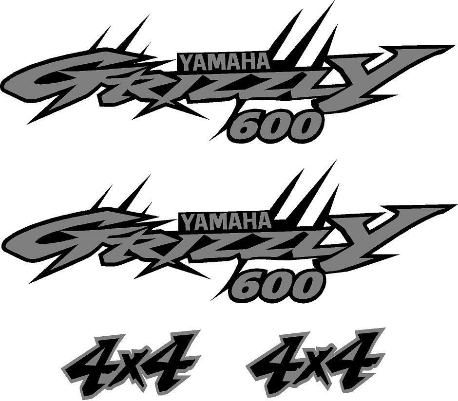 Yamaha Grizzly 4×4 600 Edition ATV Tank Decal Sticker kit Custom Silver