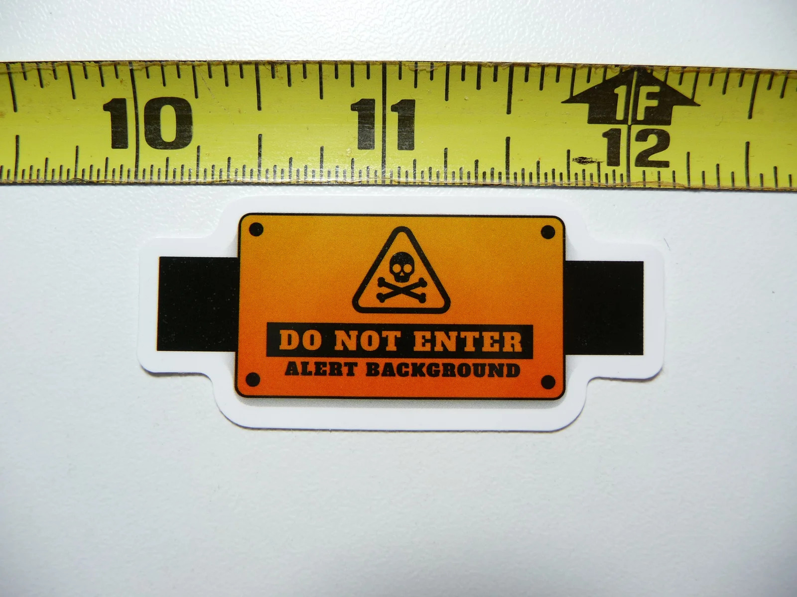 DO NOT ENTER ALERT BACKGROUND SMALL STICKER DECAL FUNNY JOKE GAG PRANK FUN