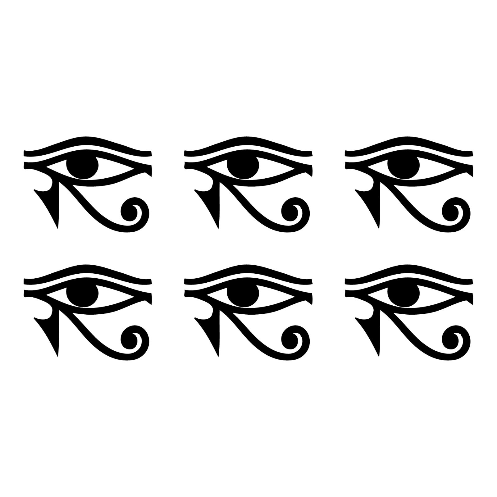 Small set of 6 EYE OF RA HORUS Egyptian God vinyl decals phone laptop car