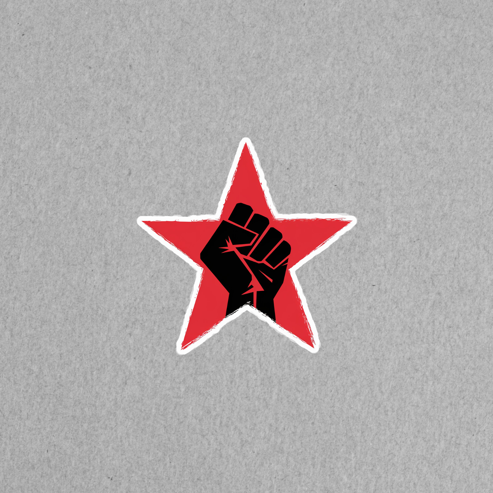Red Star Raised Fist Protest Sticker – Political Activism Decal #3572