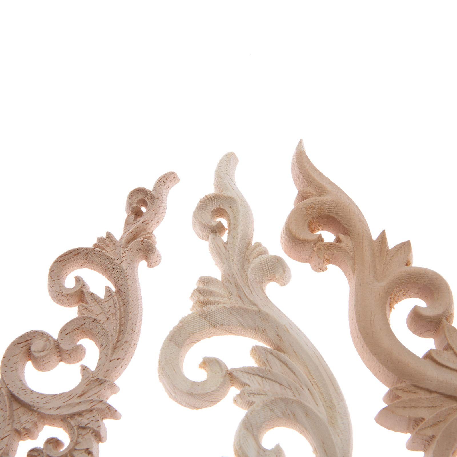 Wood Appliques Decorative Wood Onlays for Furniture, 4Pcs Unpainted DIY Woode…
