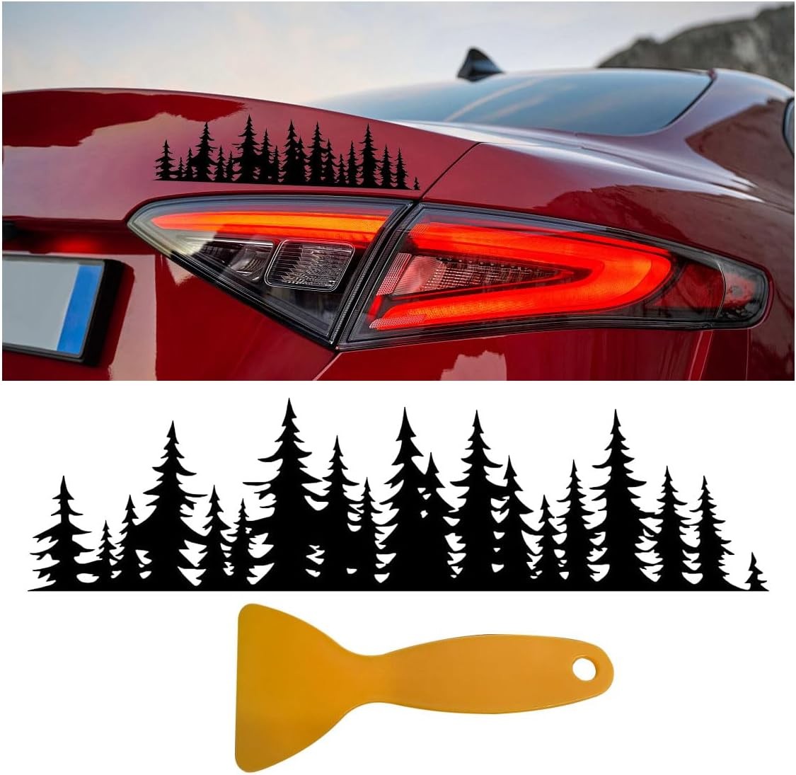 Pine Tree Forest Sticker Decal, 7 Inch Forest Graphic Logo Decal, Vinyl Sticker