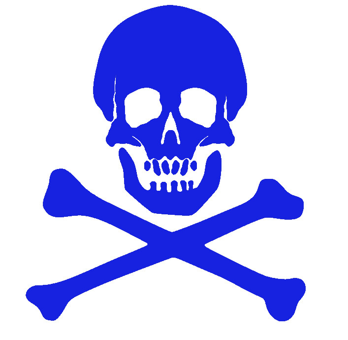 SKULL AND CROSSBONES, PIRATE Decal Stickers for Cars, Windows, Laptops, Tablets.