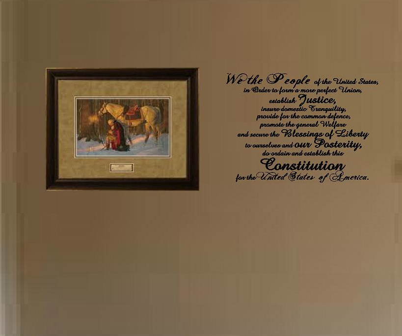Constitution United States preamble lettering sticker political statement vinyl