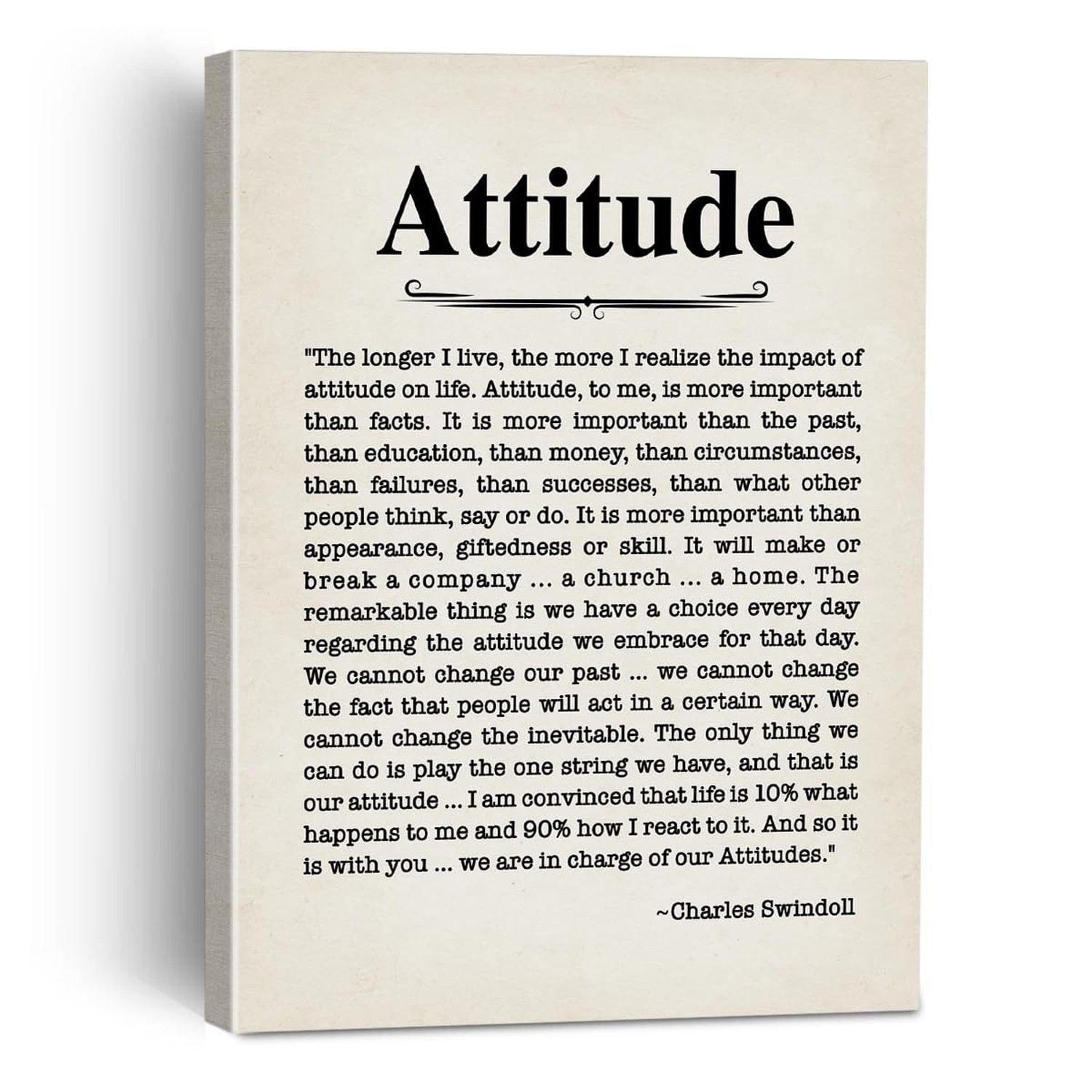 Inspirational Wall Decor Attitude Quote Canvas Painting Framed Wall Art Decor…