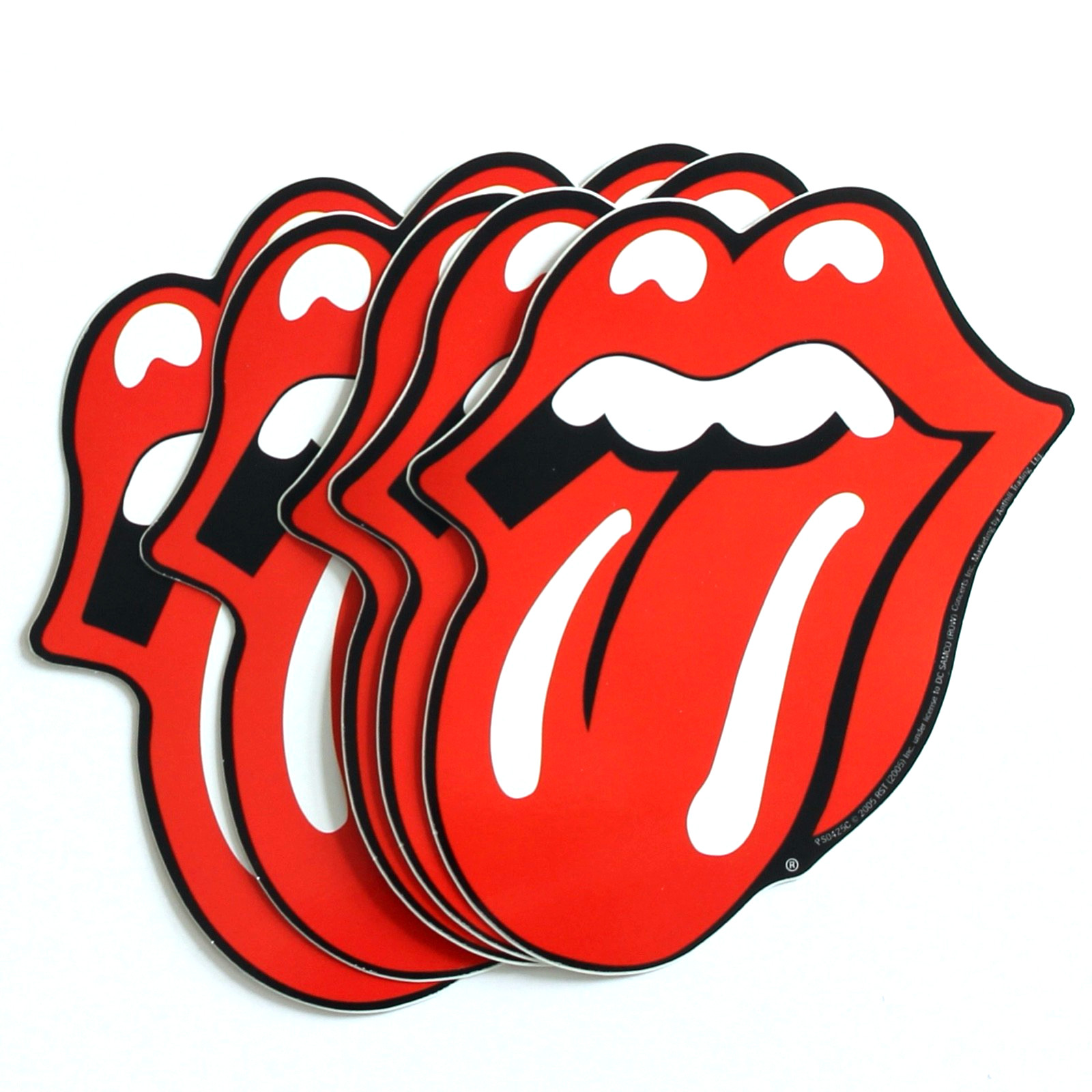 5 x Rolling Stones Tongue Logo New & Official Vinyl Stickers 80mm x 70mm