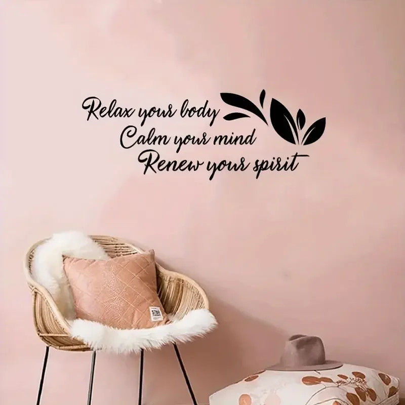 Wall Sticker Decal Relax Your Body Calm Your Mind Renew Your Spirit Quote Spa