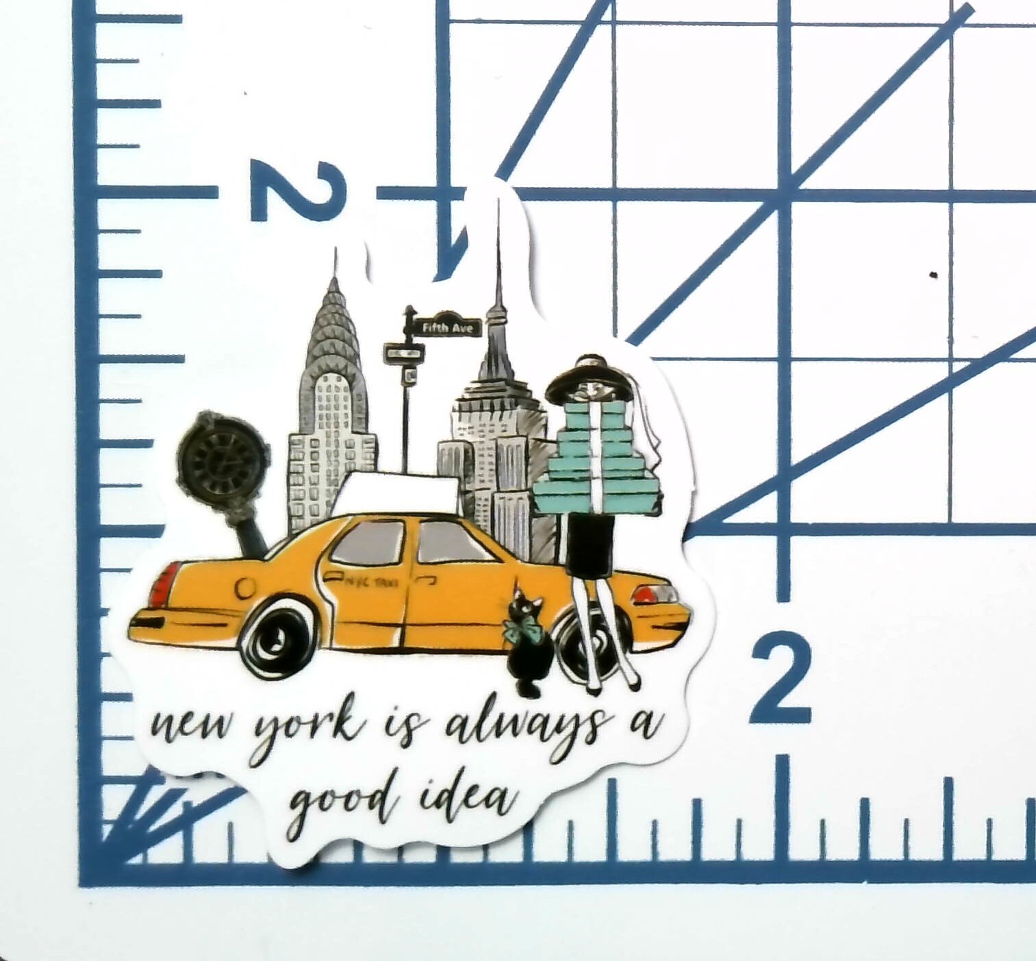 New York City NYC Fashion Quote Die Cut Sticker Journal Scrapbook Stationery Art