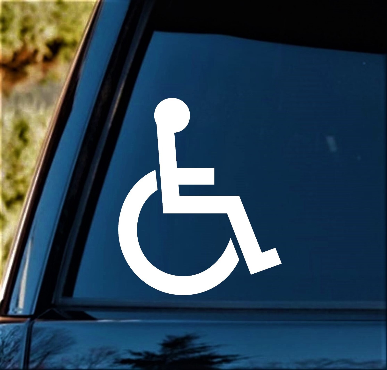 Handicap Wheelchair Symbol Vinyl Decal, Wheelchair Disabled Sticker for Car Wind