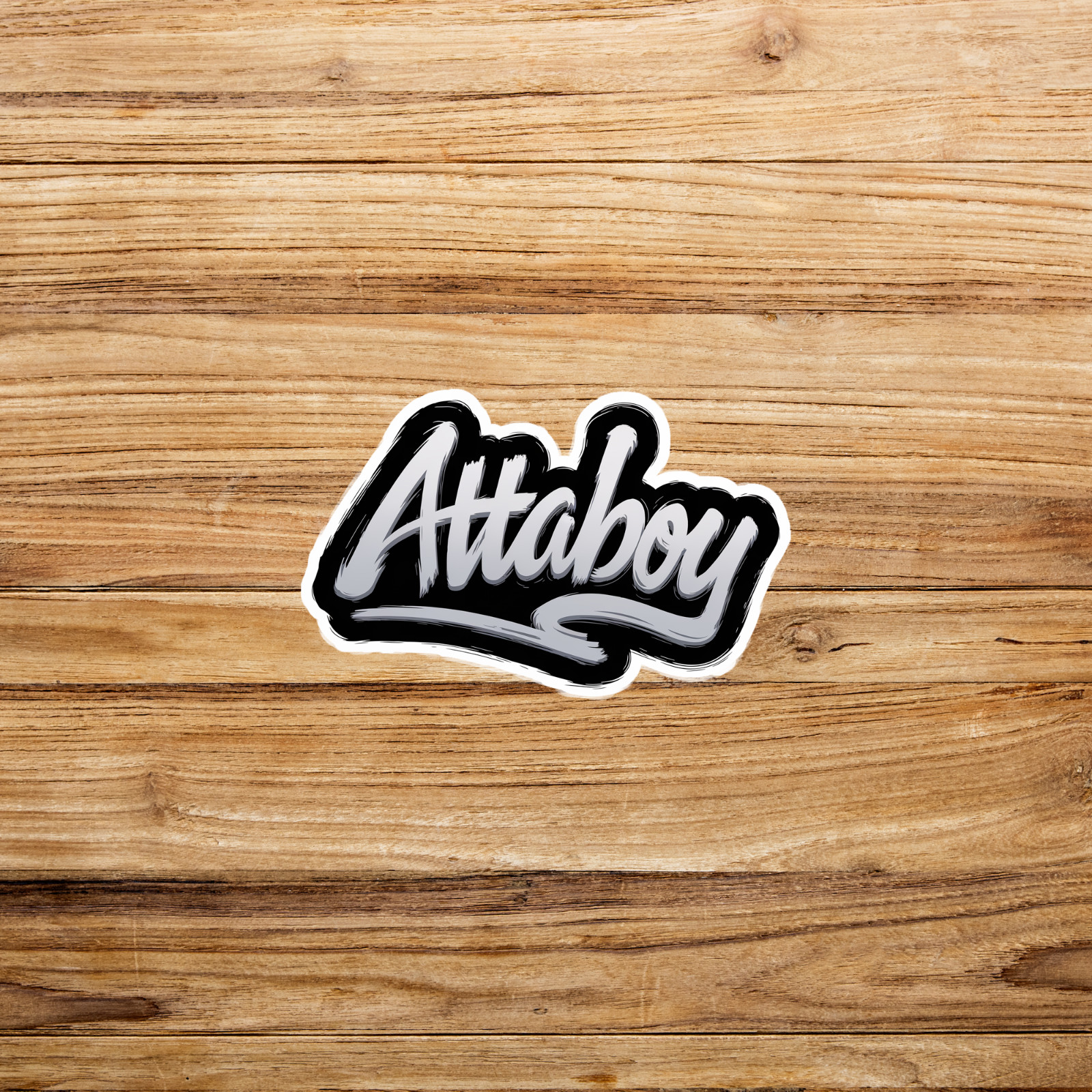 Attaboy Graffiti Sticker – Cool Black & White Street Art Decal for Laptops #1601