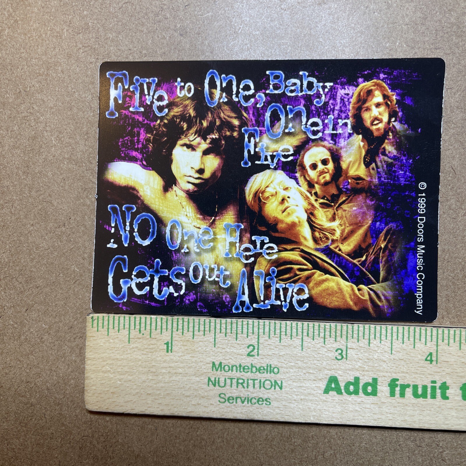 The Doors Five To One Vinyl Sticker: Mint Condition, Vintage 1999, Licensed,