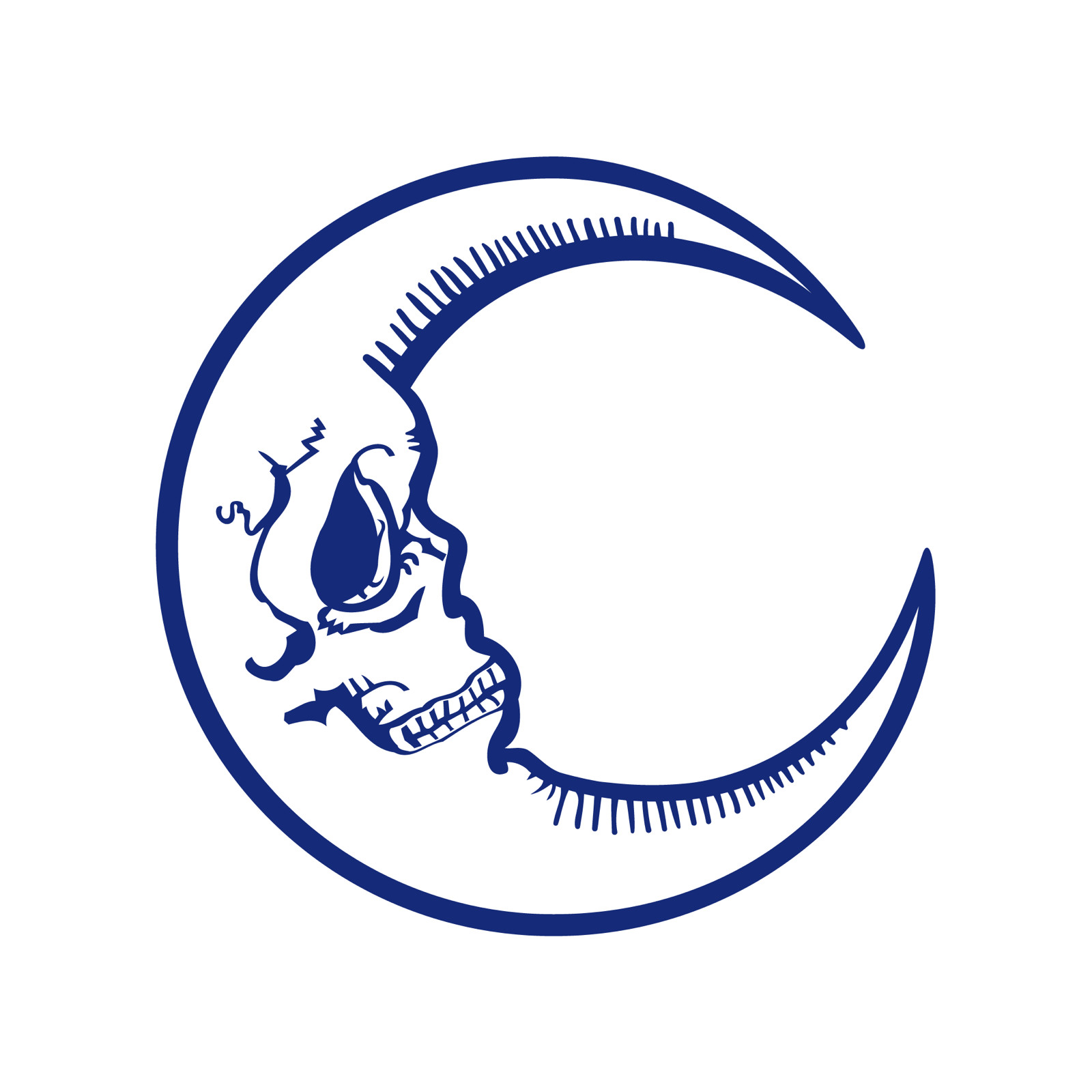 Crescent Moon Skull Made in USA Multiple Color Options & Sizes Avail Cars-6+yrs