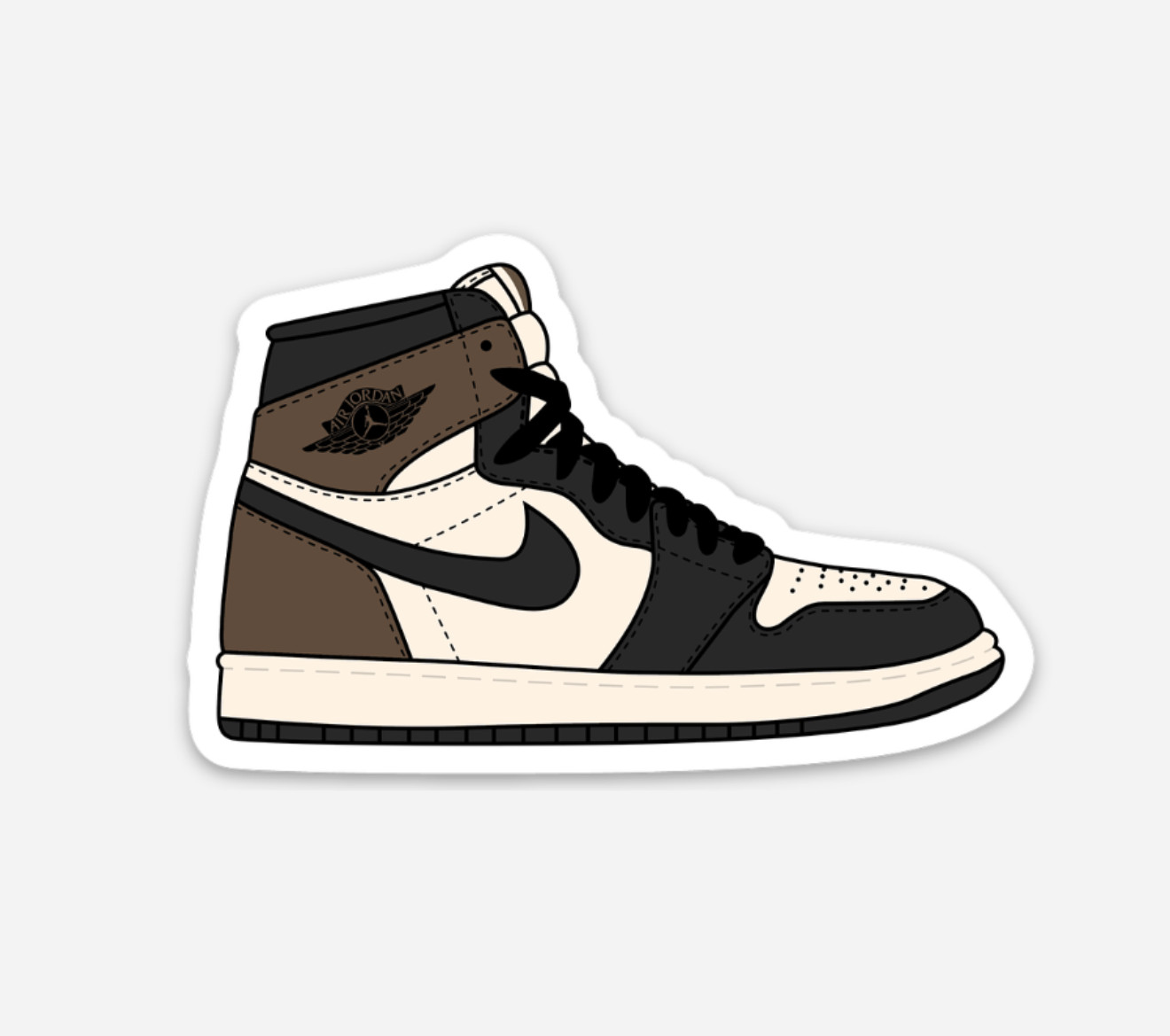 3” Jordan 1 Mocha Sticker Sneakers Shoes Nike Decal Matte Finish