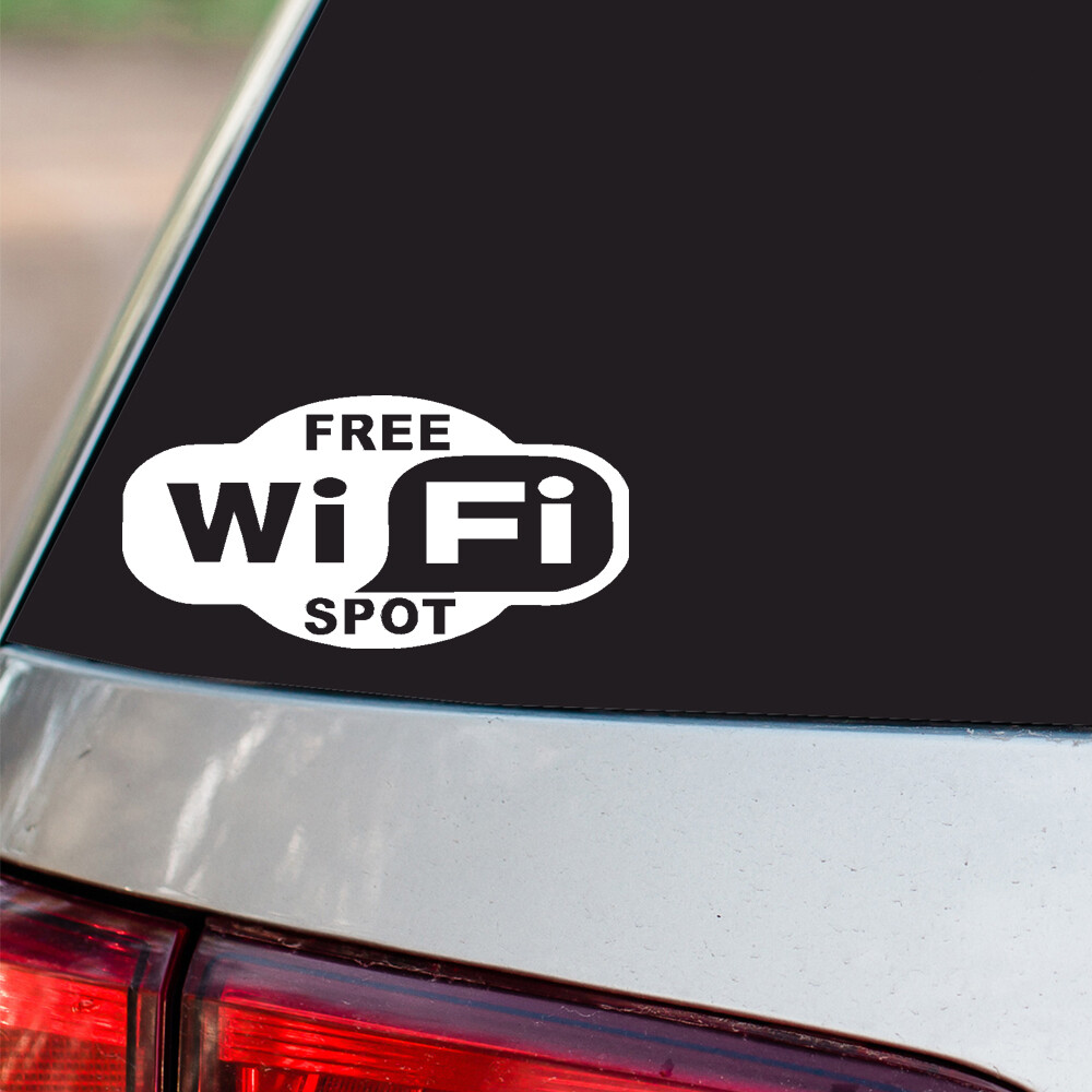 Free Wifi Hot Spot Sticker Business Wireless all chrome and regular vinyl colors