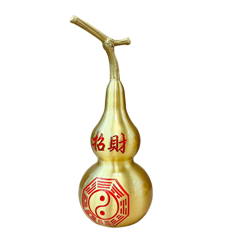 Brass Gourd yin yang hulu Home Decor Feng Shui Ornament 1 count
