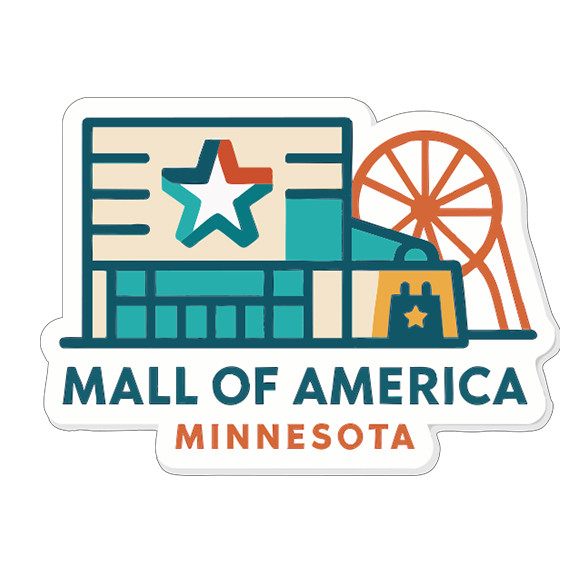 Mall of America Minnesota Sticker Decal Vinyl Die-Cut Symbolic Landmark Design