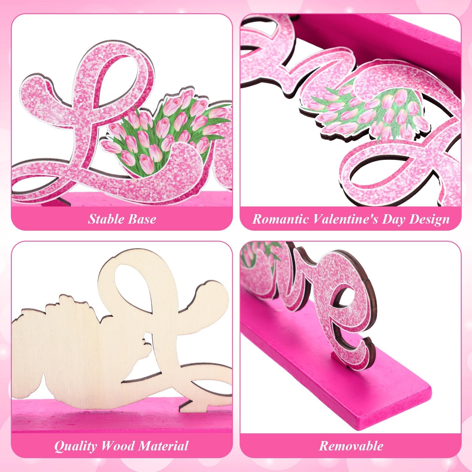 Blulu 6 Pcs Mother's Day Wooden Table Sign Decorations Happy Mother's Day Tab…