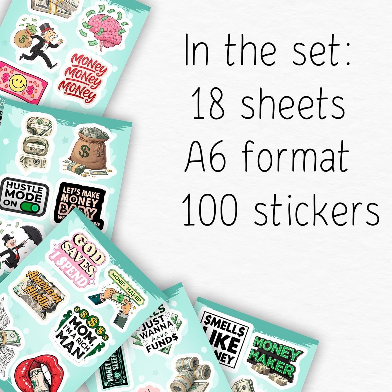 100Pcs Money Stickers for Planner for Adults, for Water Bottle – Money Sign, …