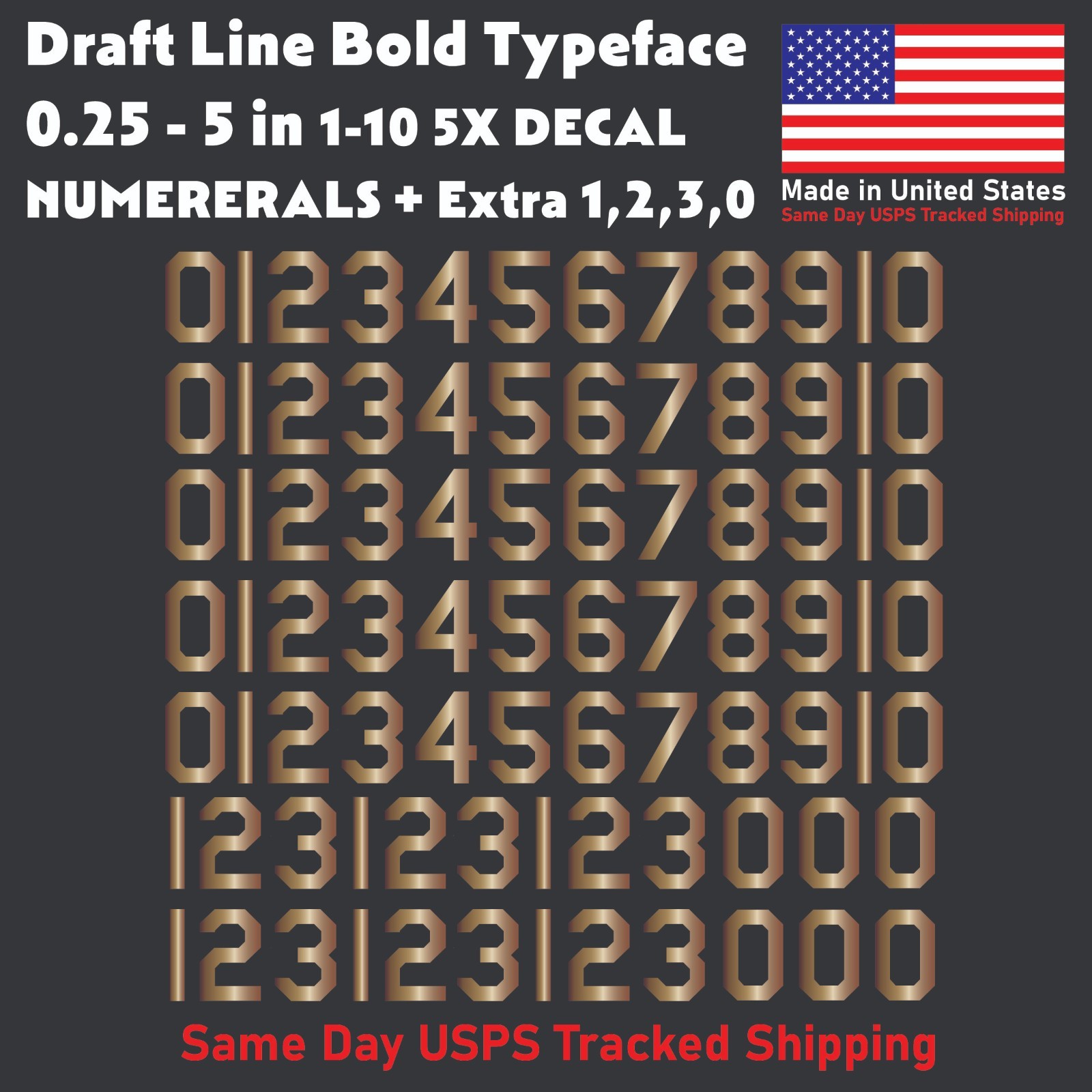 1-10 5x+ DRAFTLINE Outdoor Vinyl Decal Numbers for Mailbox Door Address Lockers