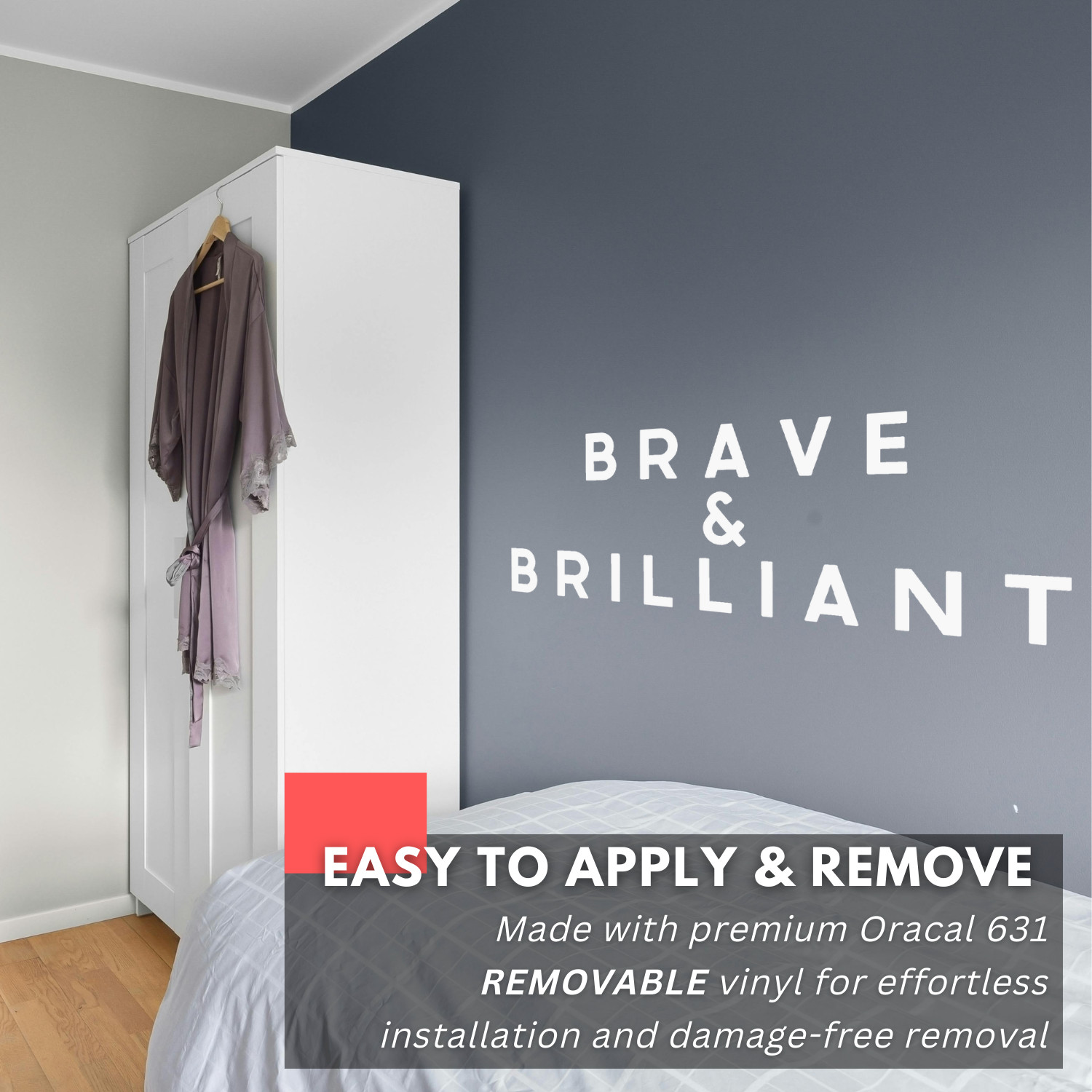 Brave & Brilliant Inspirational Wall Decal Sticker Quote Home Vinyl Decor