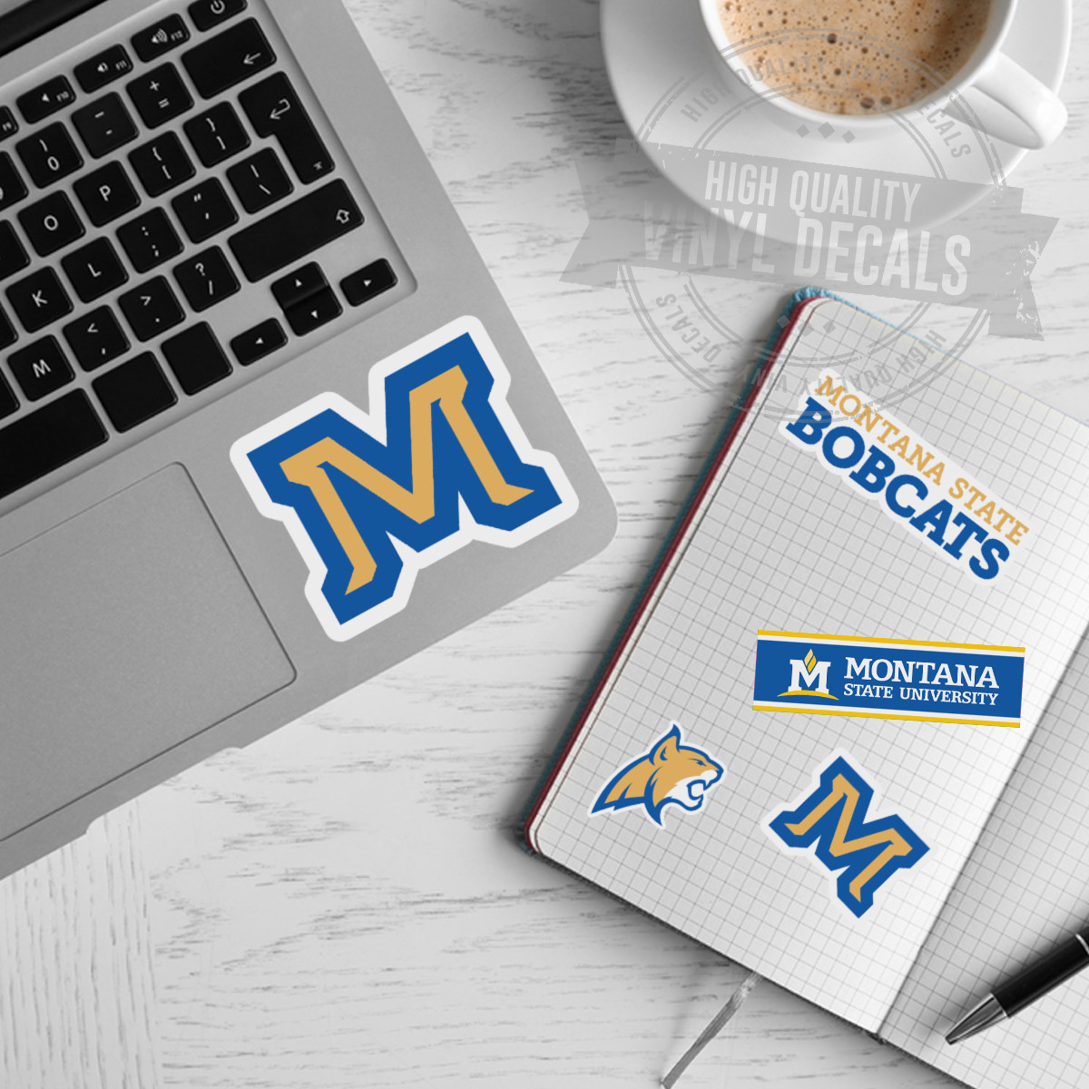Montana State University NCAA Bobcats HQ A4 Printed Vinyl Decal Sticker Kit New
